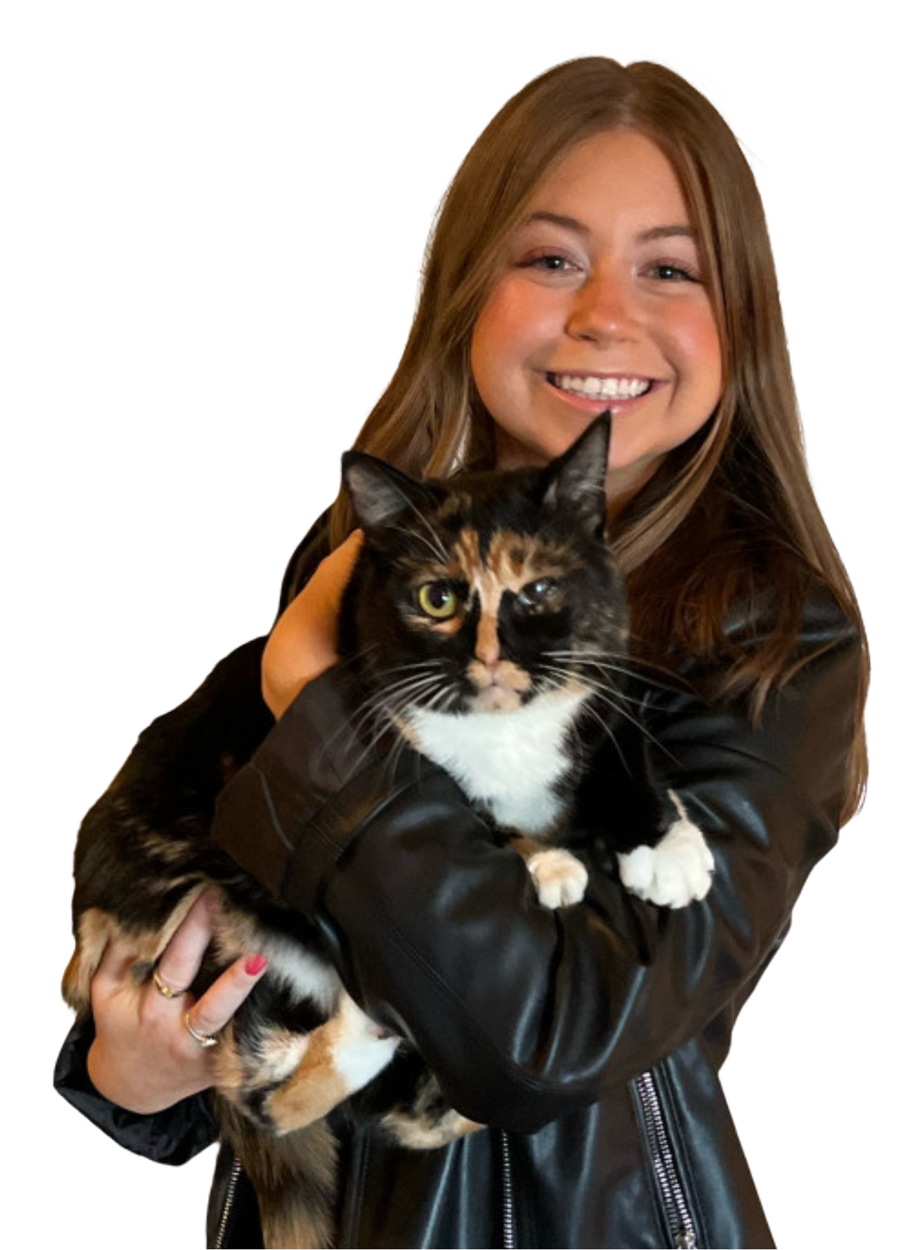 Person holding a cat